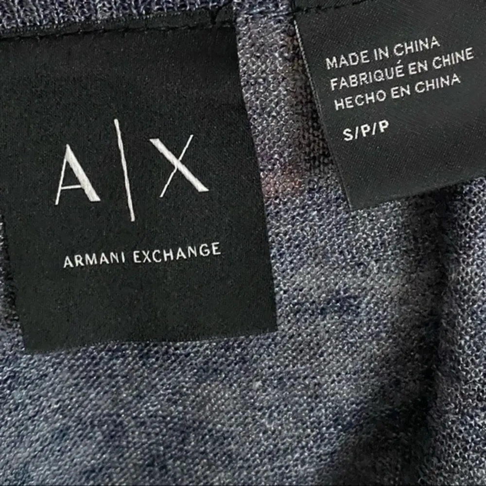 Armani Exchange Linen Grey Navy Crew Neck Sweater - Image 28