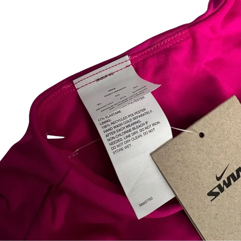Nike Women's Athletic  Swim Pink Bikini Top Swoosh Logo Sz XL - Image 5