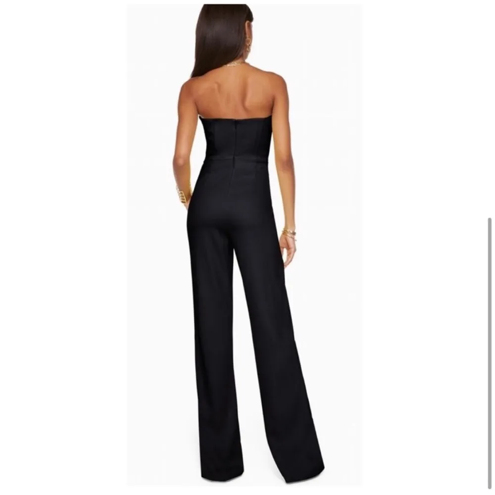 Ramy Brook Vivian Black Wide Leg Strapless Jumpsuit size 4 - Image 4