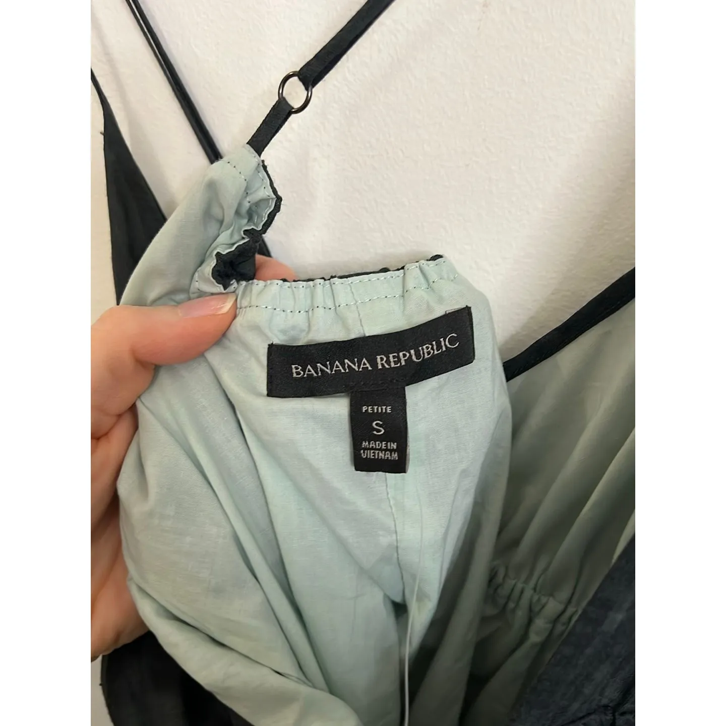 Banana Republic Dress Womens PS Turtle Green Ramie Tiered Maxi NWT Tie Front - Image 4