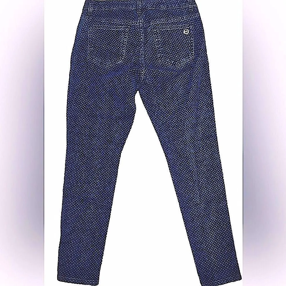 🔥Michael Kors polkadot skinny jeans, size 6 Blue - Image 7