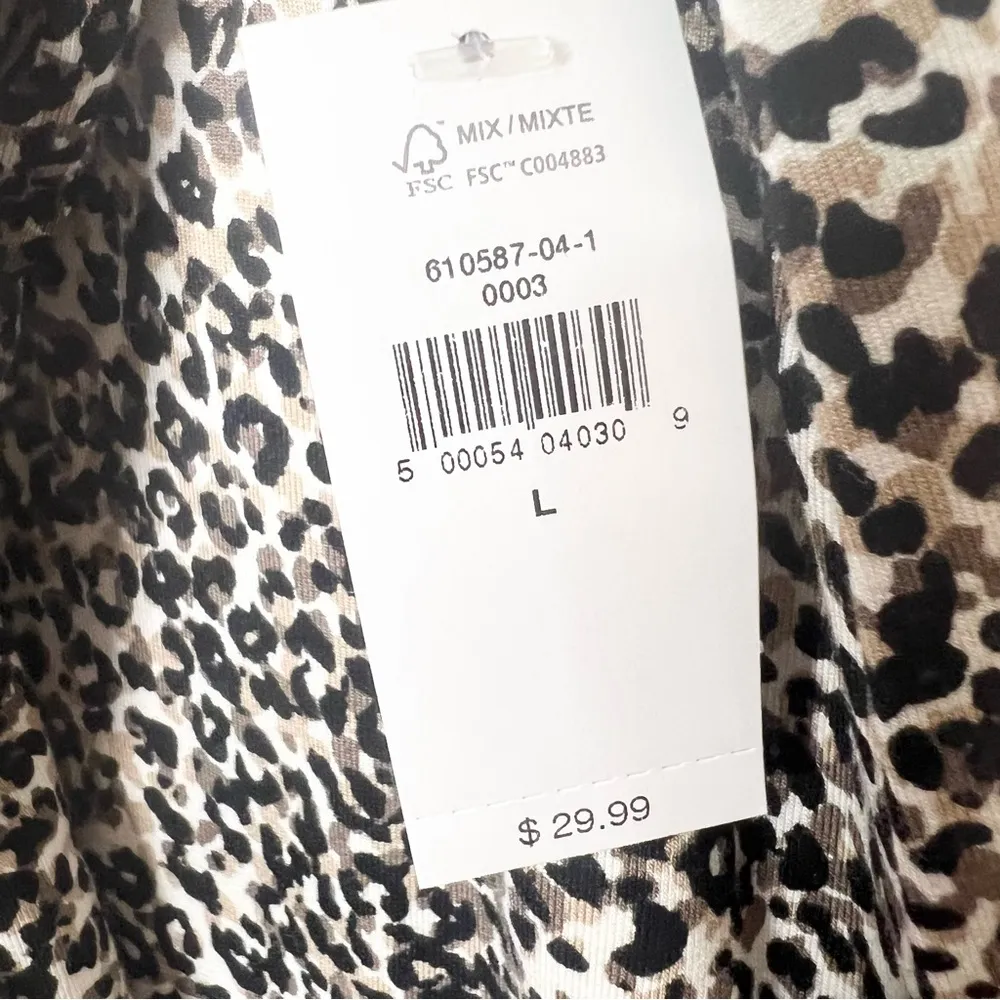 NWT Old Navy Leopard Print Jersey Knit Long Sleeve Swing Dress Size Large - Image 4