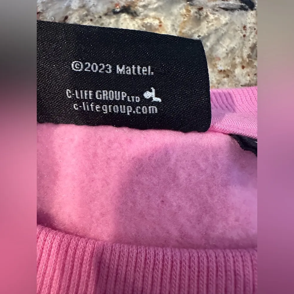 Barbie Sweatshirt Pink Hearts Crop Crewneck Size XL - Image 5