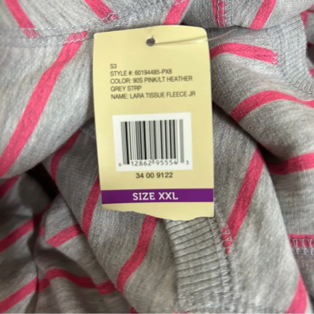 Y2K lei | Lara Tissue Fleece Striped Pullover Top - Image 4