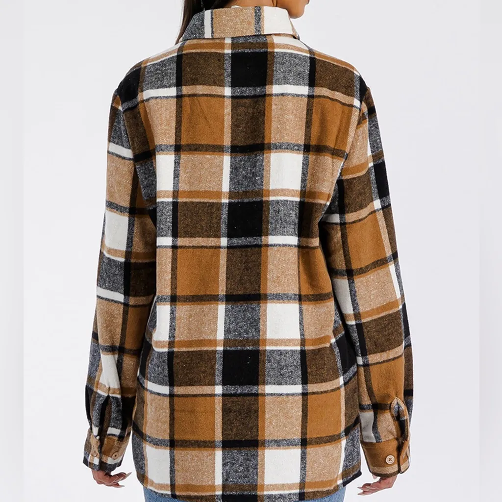 Plaid Long Sleeve Button Down Flannel NWOT - Image 2