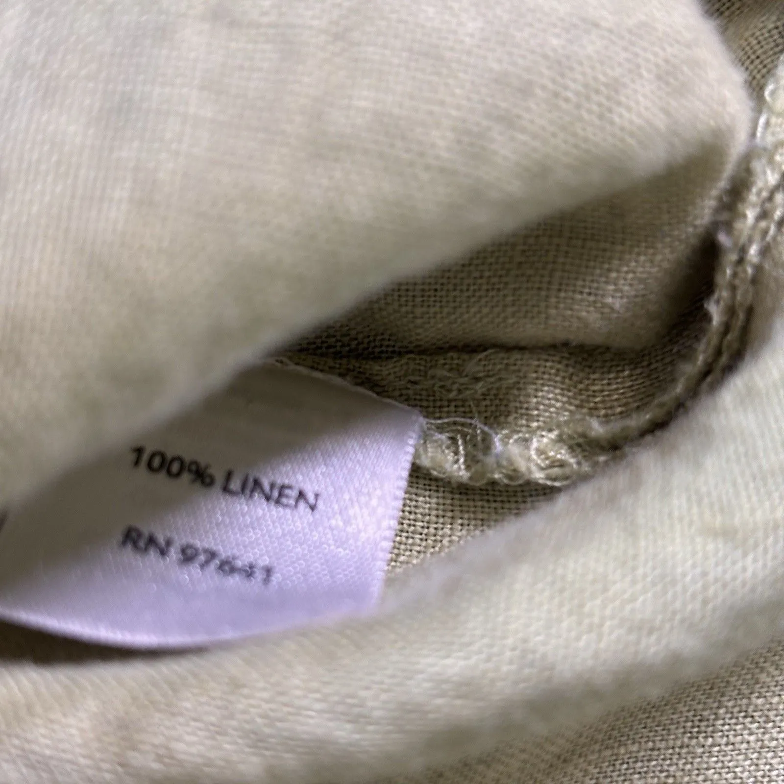 J Jill 100% Linen Long Sleeve Button Down Shirt Sz XL Green Coastal Lightweight - Image 7