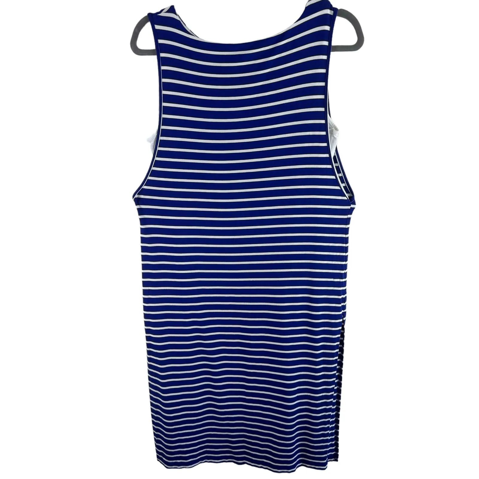 Chico's Striped Jersey Knit Layered Sleeveless Summer Casual Dress Size 1 (M) - Image 2