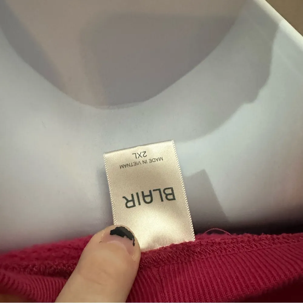 Red Crewneck Sweatshirt Plain Blair 2XL Womens Casual Basic - Image 3