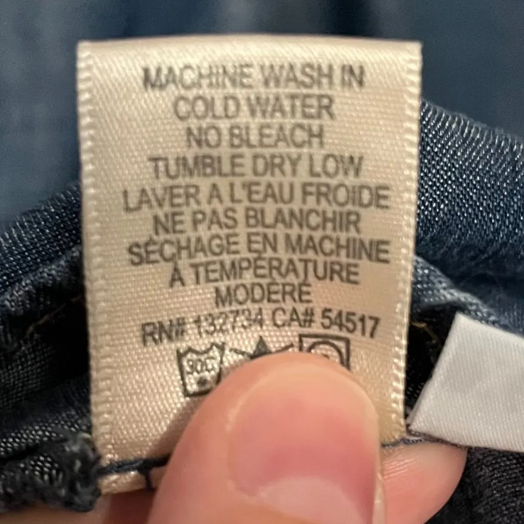 Cloth & Stone chambray denim mini dress lace up boho western inspired size XS - Image 9