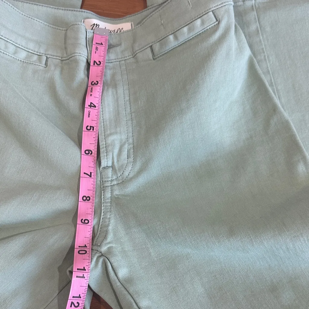 Madewell Light Green Denim Pants EMMETT WIDE LEG CROP - Image 10