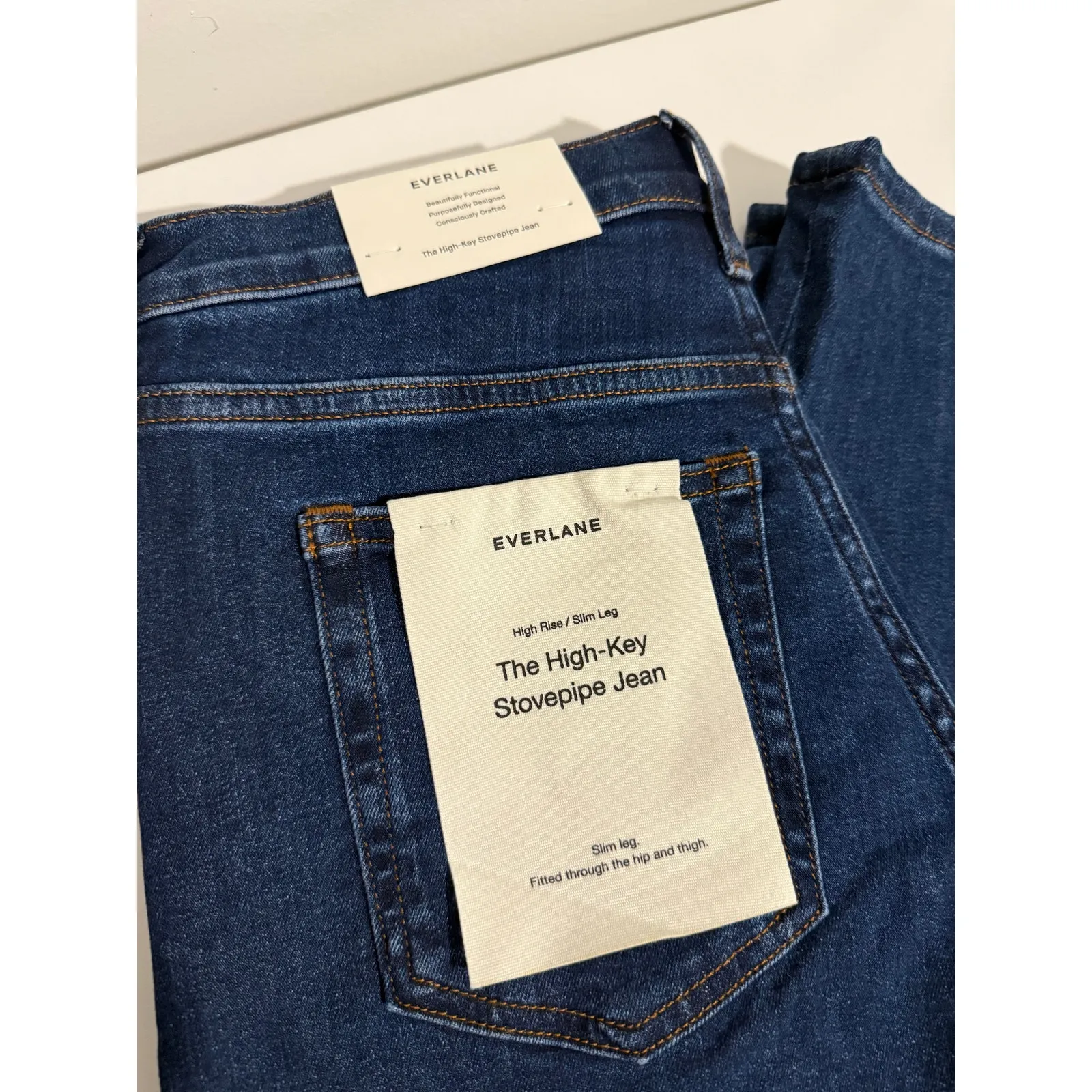 $118 New Everlane The High Key Stovepipe Jean - Dark Indigo - 25R - Image 6