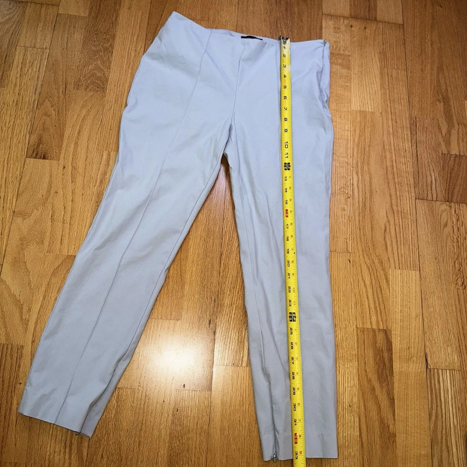 Theory Women’s Alettah Approach Cropped Pants Slim Leg Preppy Trousers Gray 4 - Image 7