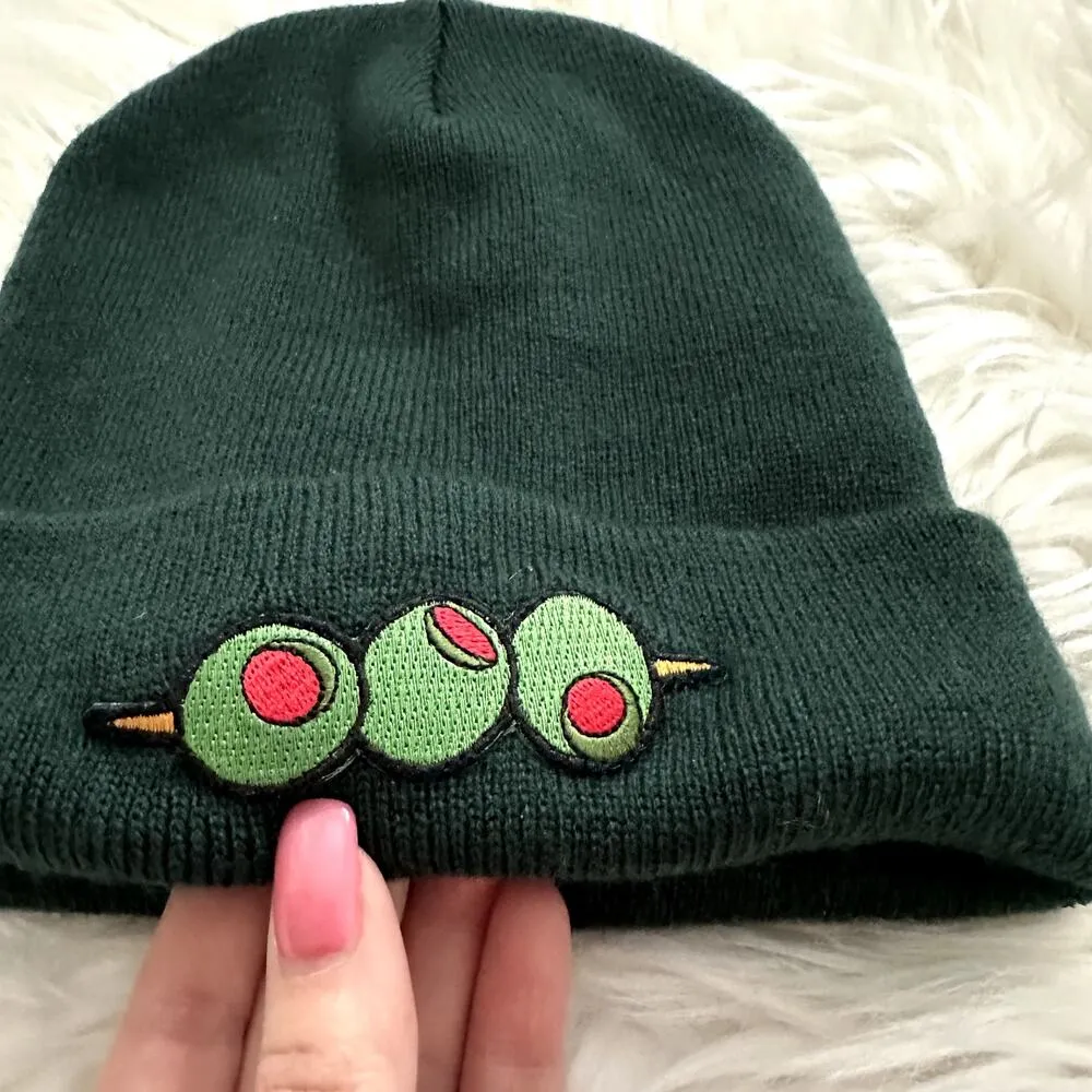 Olive Patch Beanie One Size Green - Image 2