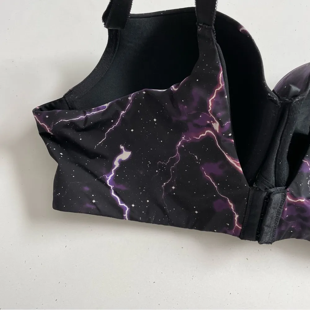 Torrid Curve Bra Underwire Padded Lace Galaxy Stars Cosmic Goth Black Purple 44C - Image 7