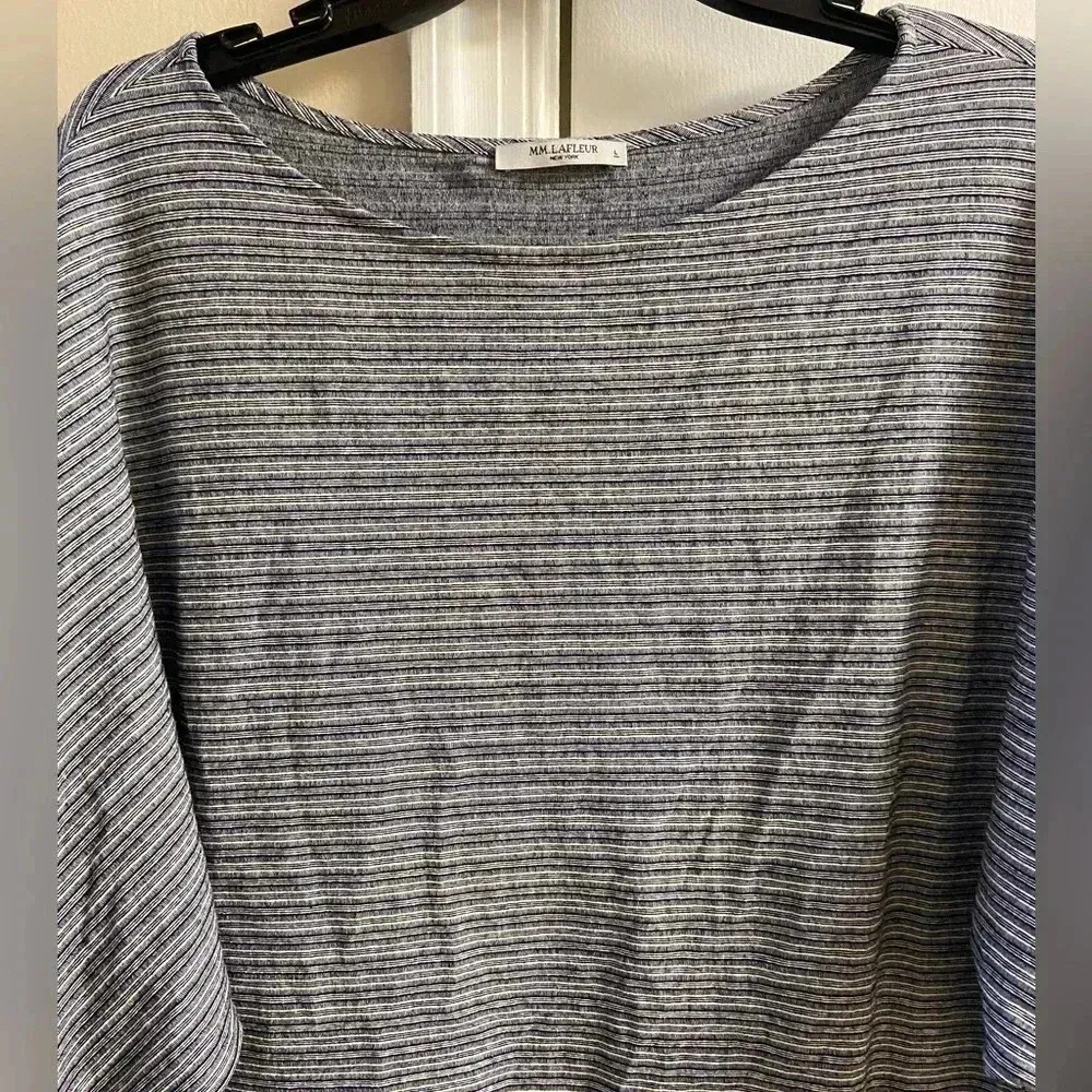 MM. Lafleur New York tunic top boat neck dolman sleeves striped‎ Large - Image 3