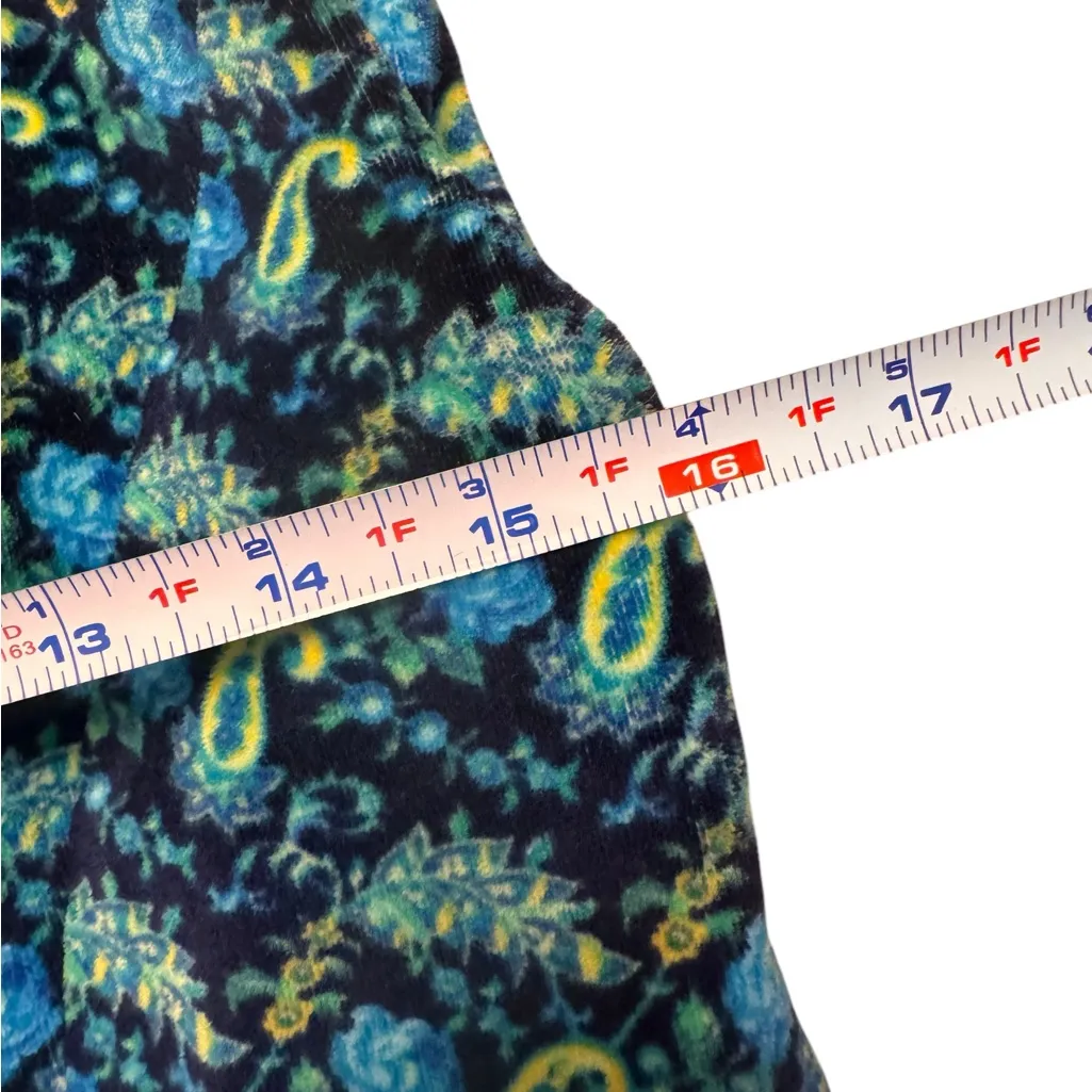 Versace Jeans Couture Vintage Cropped Paisley Baroque Vest Gold Medusa Buttons Blue Size XS - Image 15