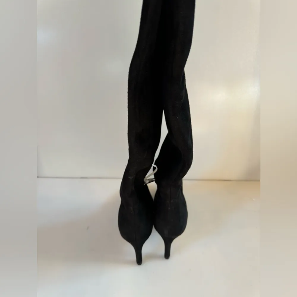Marc Fisher Zadia Black Suede Tall Knee-High Boots - NEW - MSRP $299.00 Size 10 - Image 2