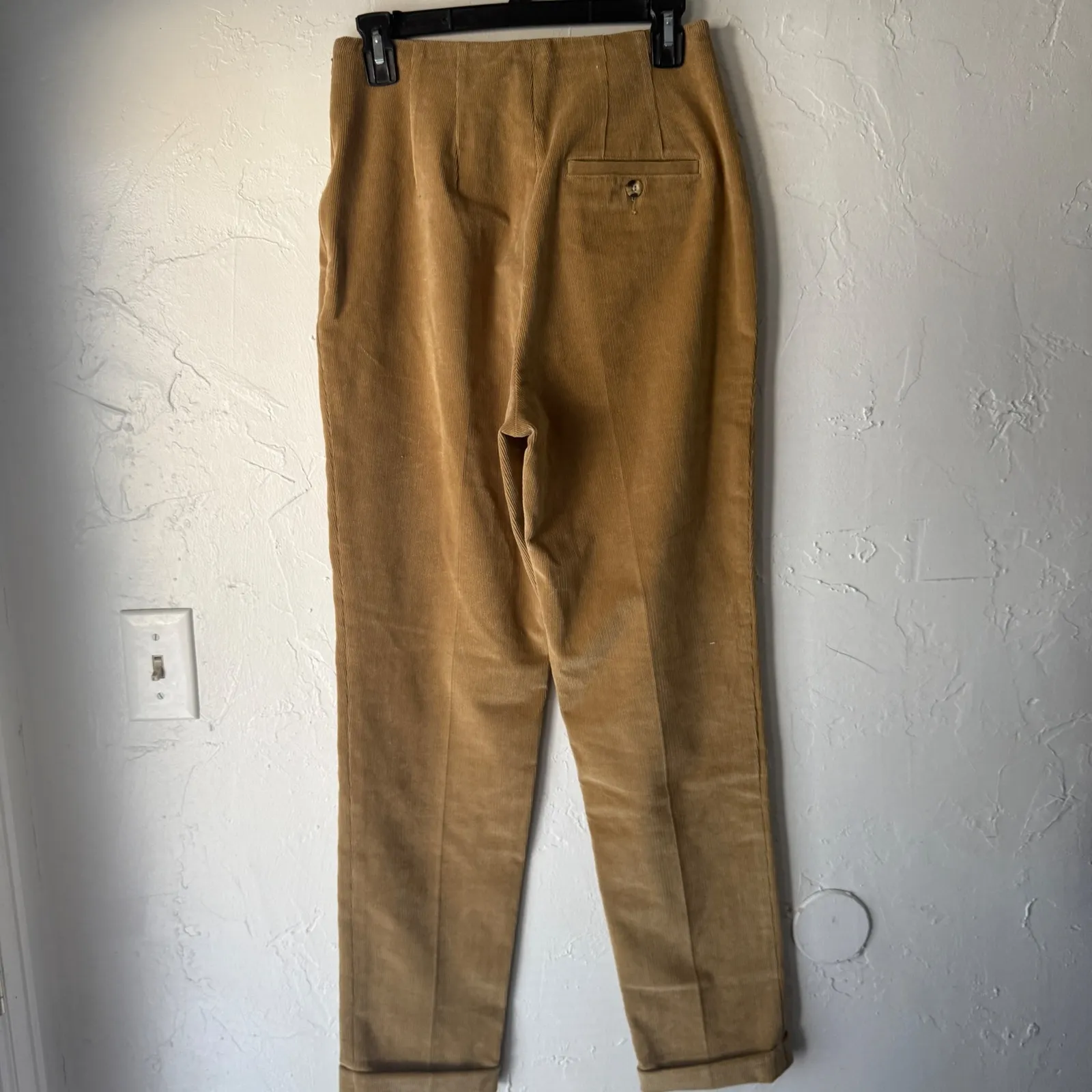 Timberland Vintage 80s Corduroy Pants Tan Pleated High Rise 6 Retro Festival Brown - Image 3