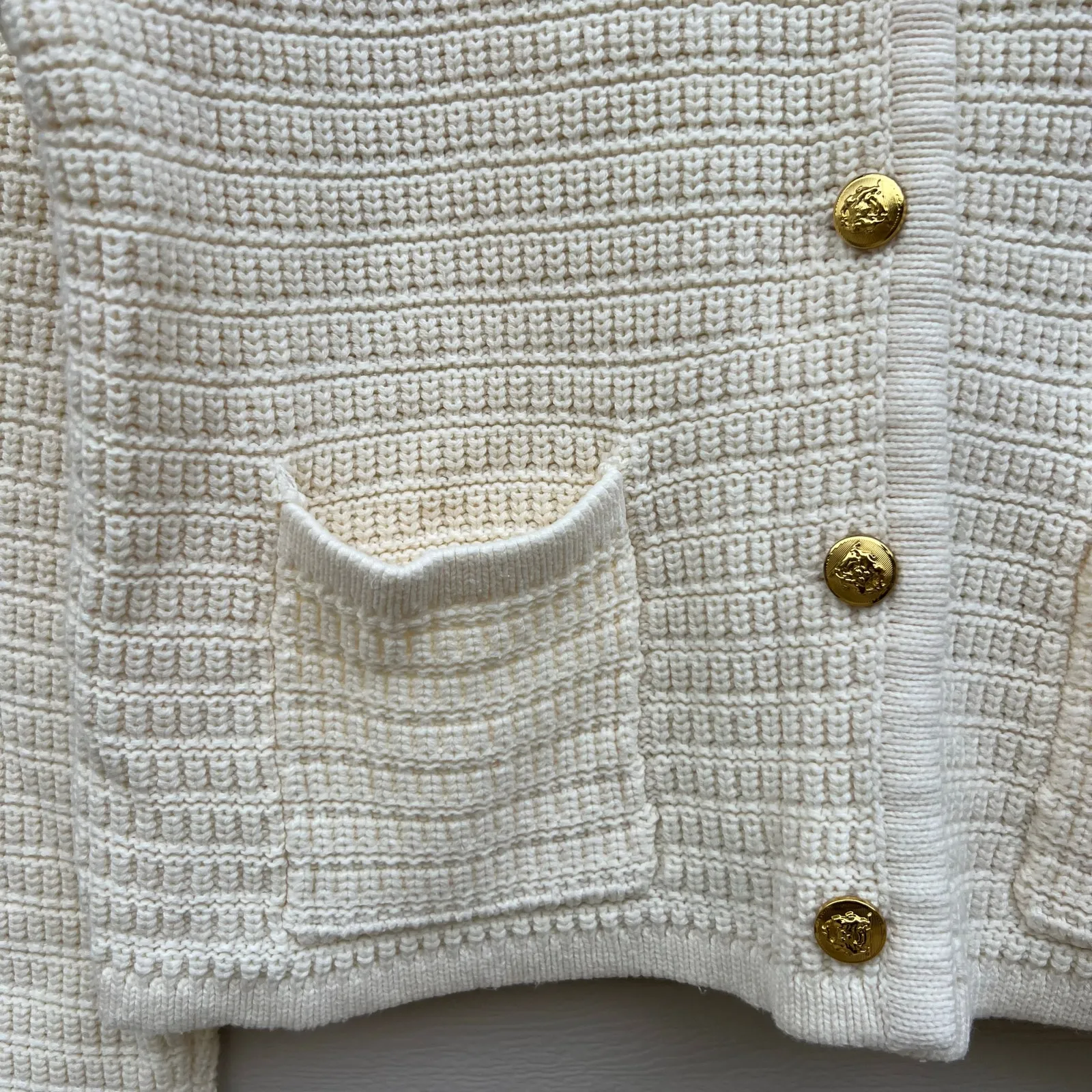 Tuckernuck Hyacinth House Woven Maybourne Cardigan Sweater Cream Ivory XXL - Image 4