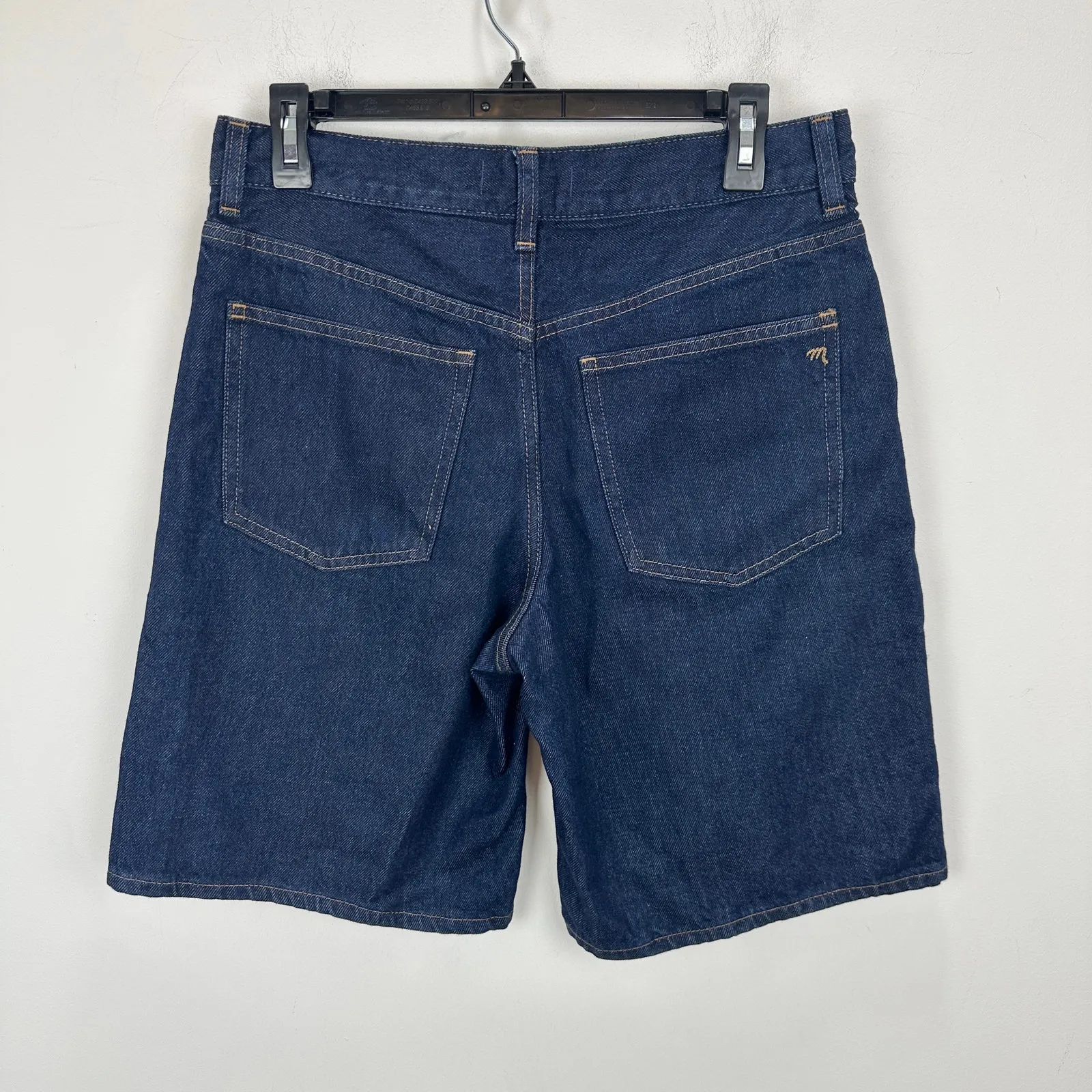 Madewell The 1997 Denim Bermuda Short Bronxville Dark Blue Wash Rigid US 26 NWT - Image 9