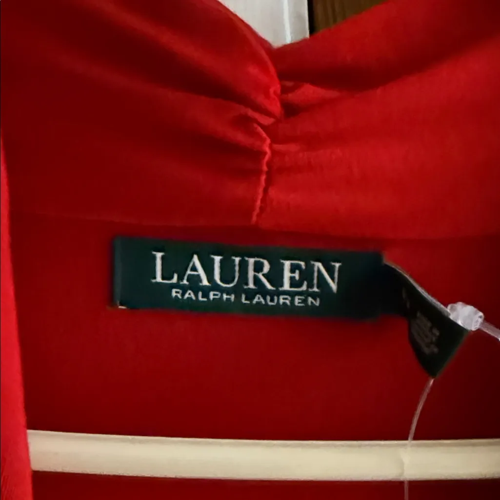 Ralph Lauren Vibrant Red Wrap Blouse - Image 2