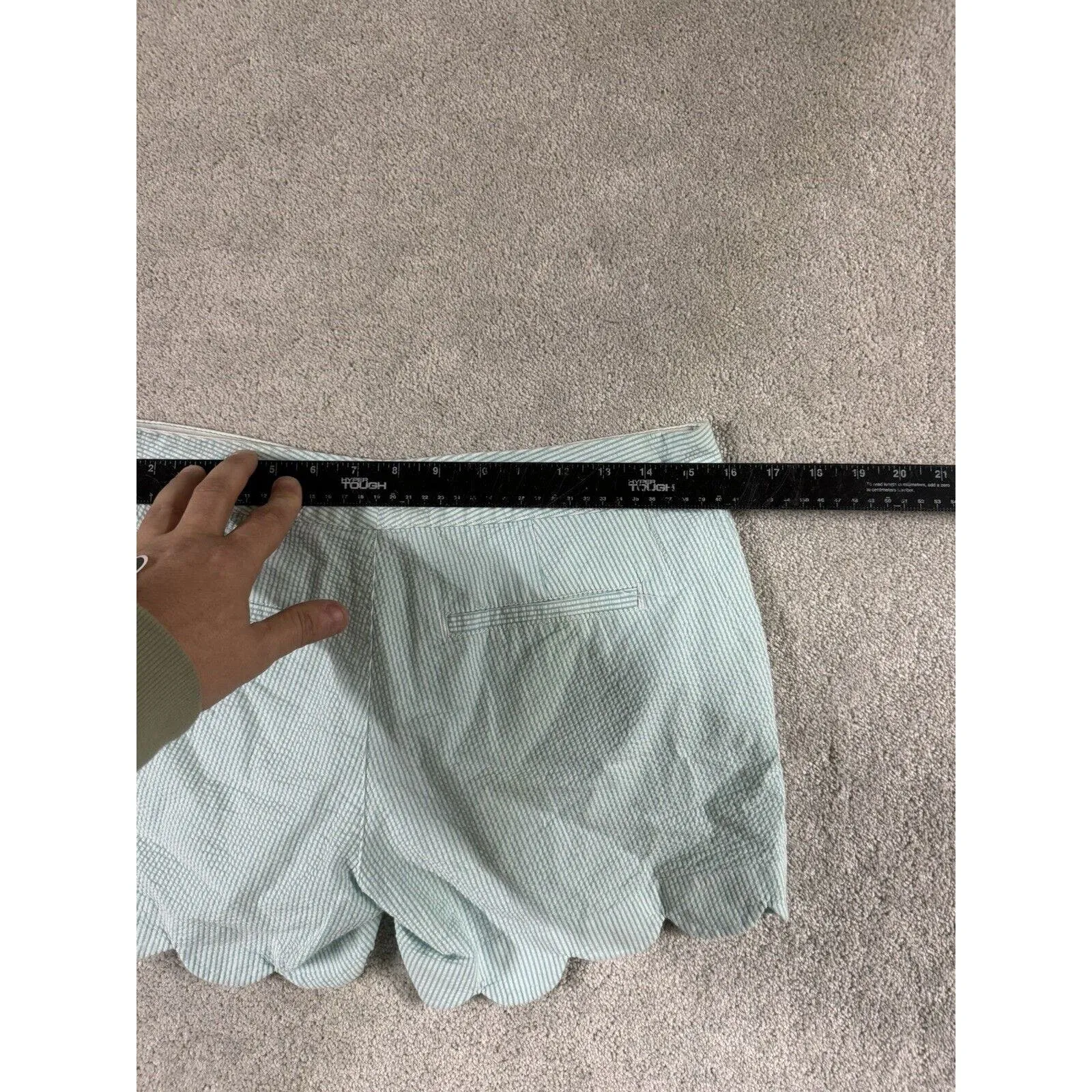 Lilly Pulitzer The Buttercup Short‎ Blue/Turquoise Seersucker Stripe Size 2 - Image 6