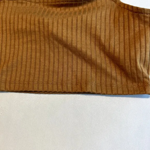 VERO MODA Womens Lucy Rib Crop Top Tobacco Brown size Small‎ - Image 6