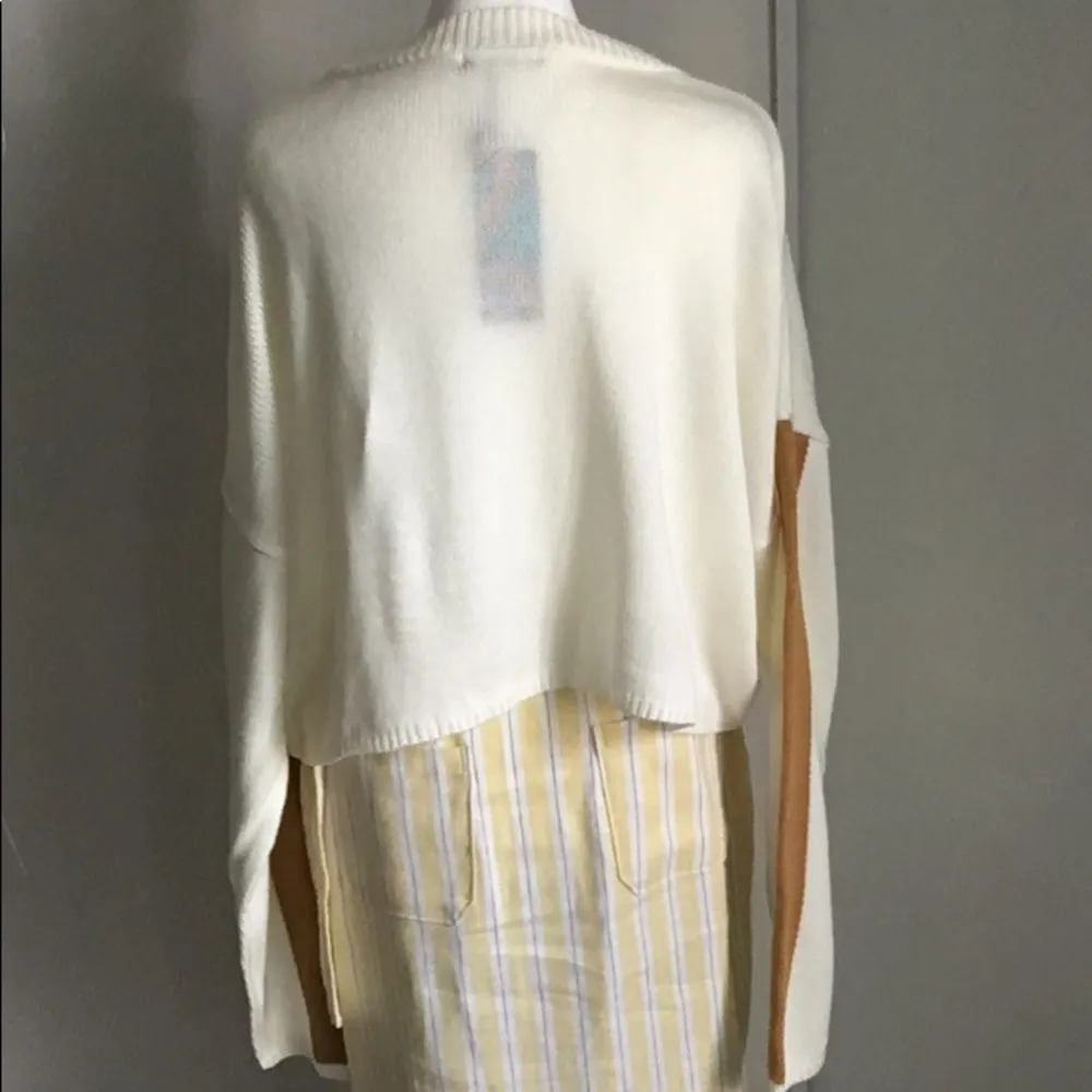 New Nasty Gal Oversized Boyfriend Fit Crop Sweater With Contrast Striped Sleeves - Image 5