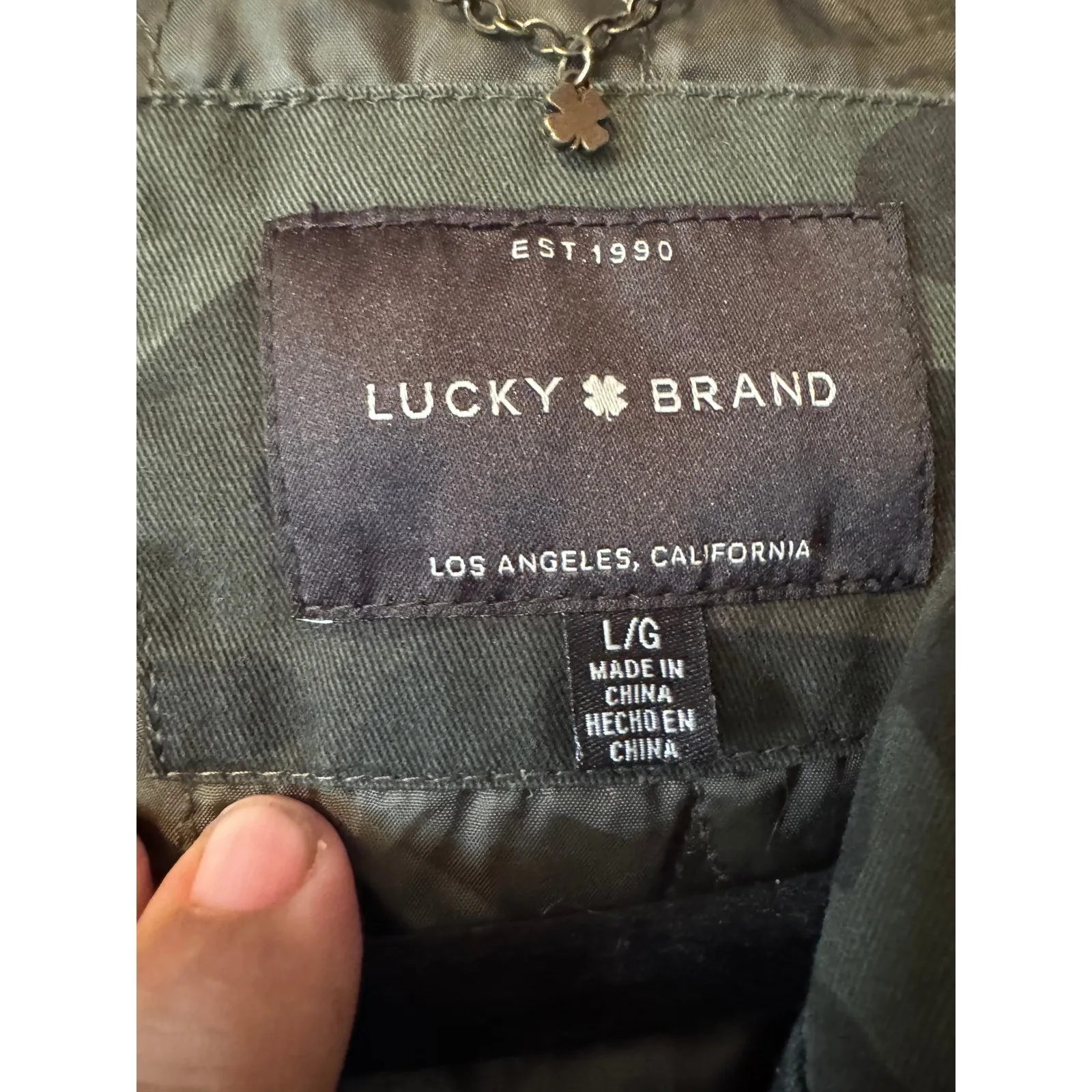 Lucky Brand Camo Print Hooded Utility Jacket Women's Size Large/G - Image 4