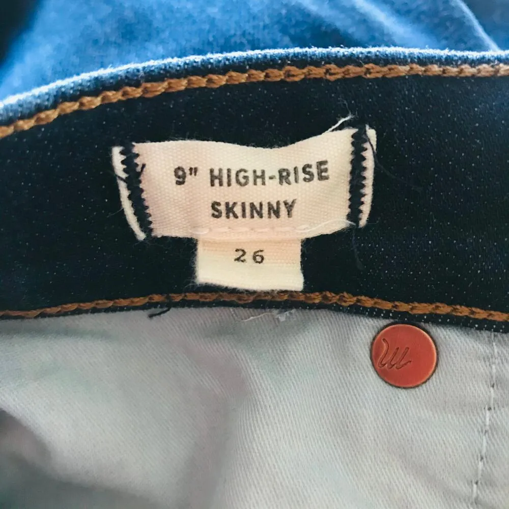 Madewell 9" High-Rise Skinny Jeans in Larkspur Wash Blue Women's Size 26 - Image 11