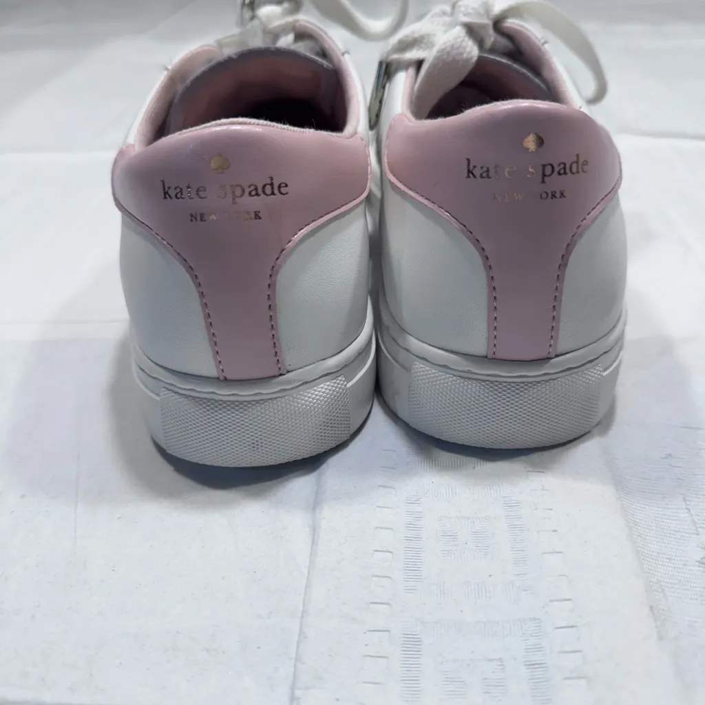 Kate Spade “Iggy” White and Pink Sneakers - Image 5