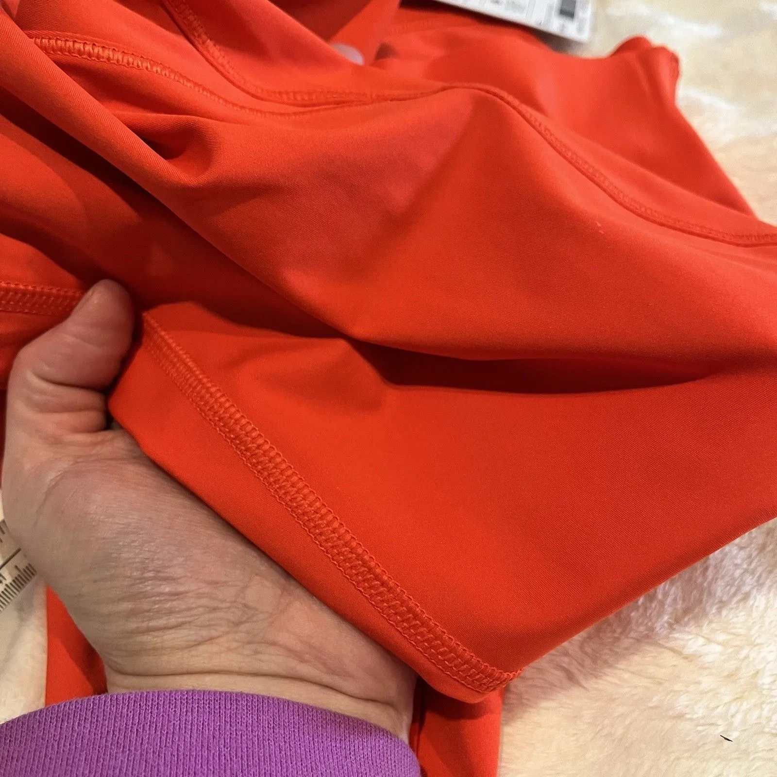 New With Tags Athleta Velocity Stash Pocket Crop Tight, Bolero Orange Size Small - Image 7