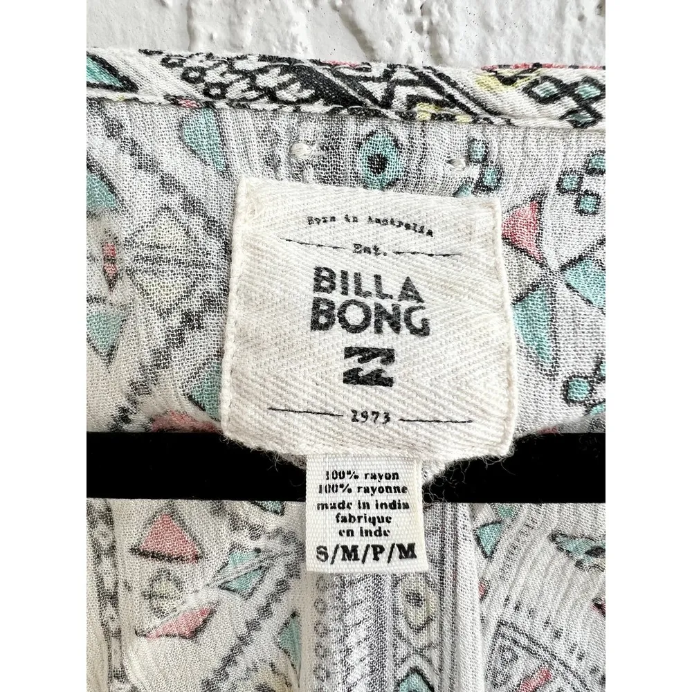 Billabong Geometric Print Salty Waves Kimono Cardigan White Women's Size S/M/P/M - Image 6