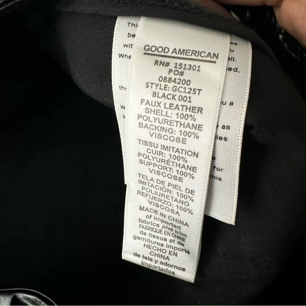 Good American black faux leather pants size 14/32 - Image 6