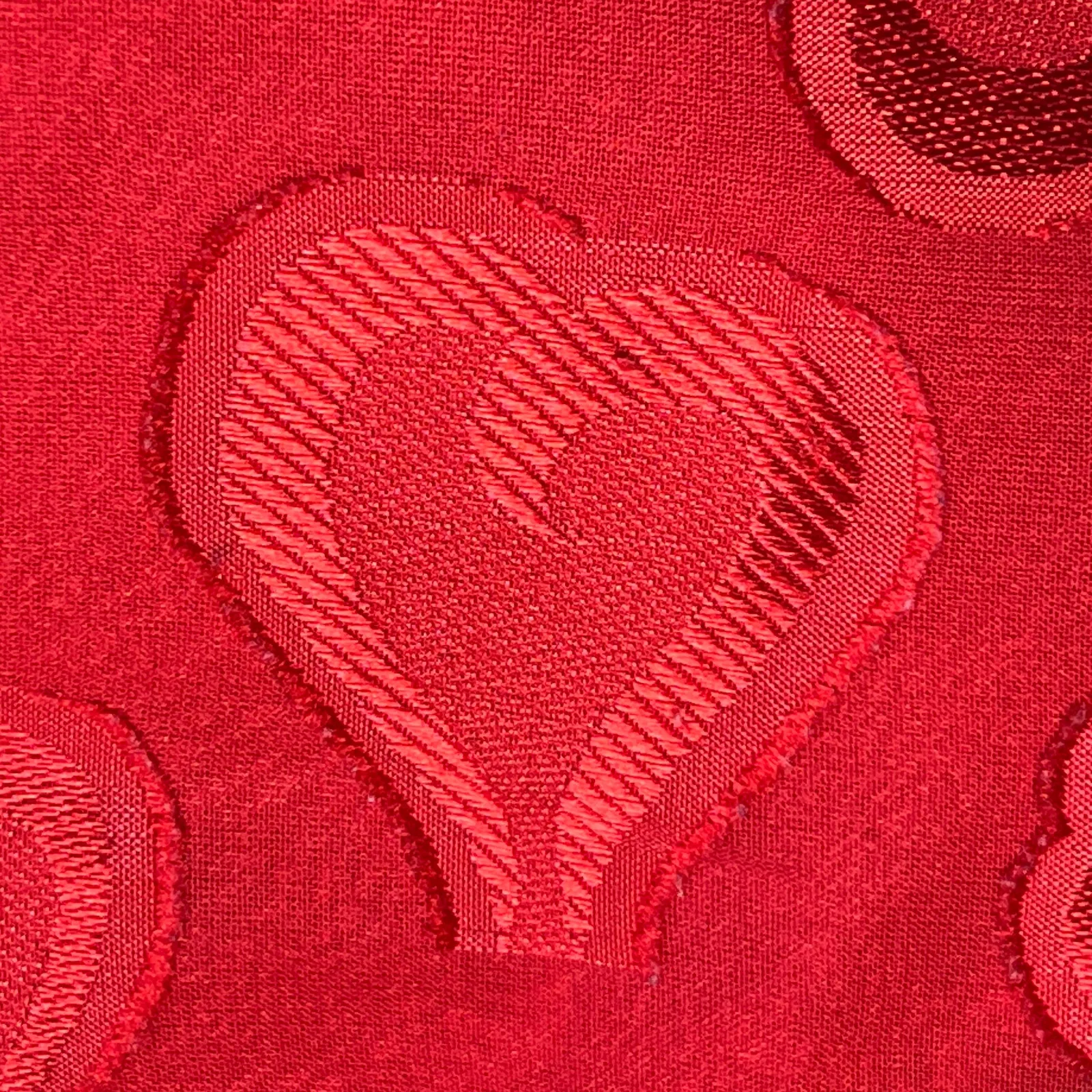 Y2K Babydoll Camisole Tank Top Medium Red Textured Hearts Mesh Overlay Satin Vtg - Image 7