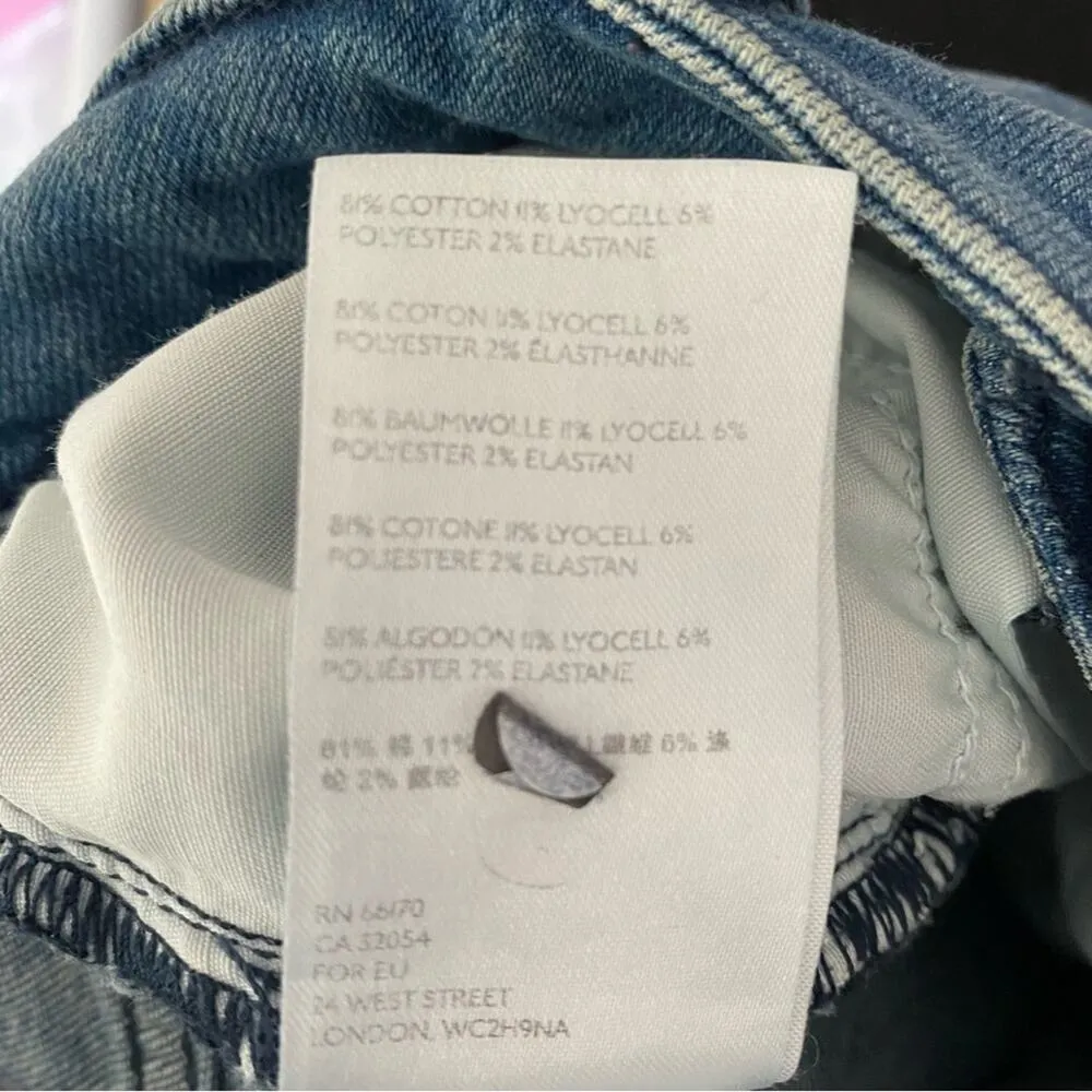 Pilcro Letterpress High-Rise Skinny Bootcut Jeans Button Front size 31 Raw Hem - Image 9