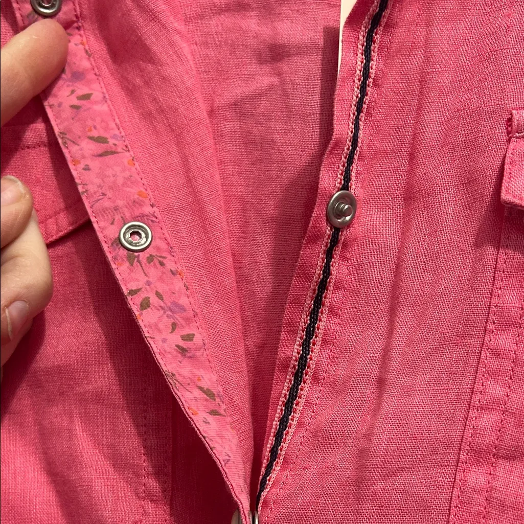 NWT Sundance Pink 💯 Linen Button - Image 5