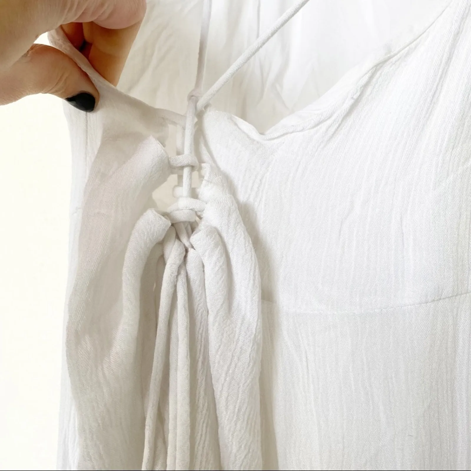 Girl & the Sun Luna Tie Back Maxi Dress White Size XS - Image 5