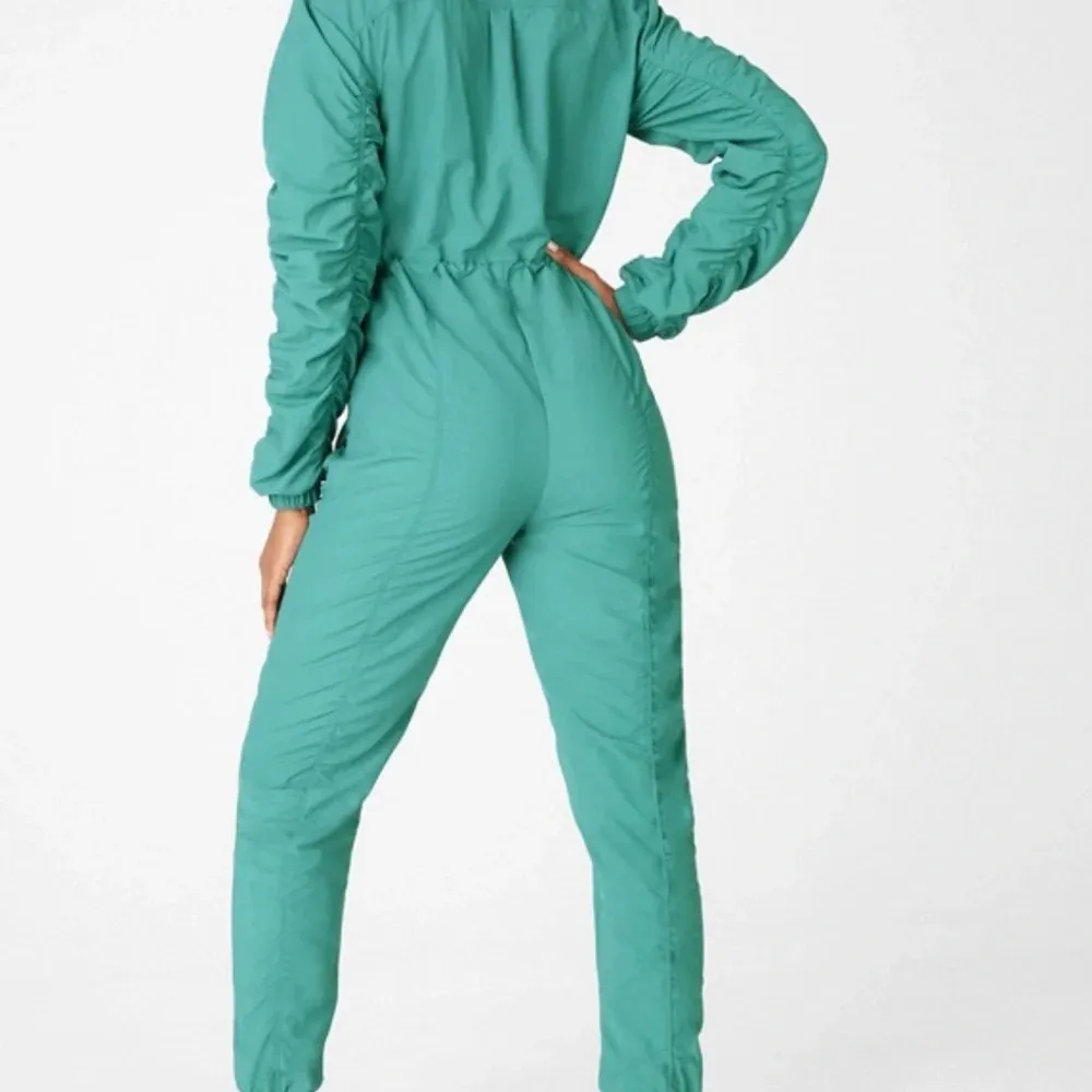 Fabletics McKenzie Jumpsuit 3X Ruched Athleisure Zips Pockets Long Sleeve - Image 2