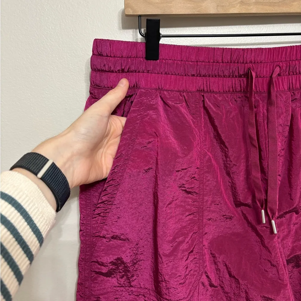 NWT Old Navy High-Waisted Shiny Nylon Bermuda Shorts in Flamingo - Size L - Image 3