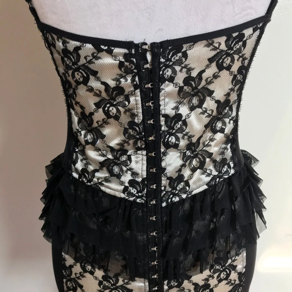 Lip Service Vintage Vaudeville Vamps Gothic Victorian Lace & Mesh Dress XS - Image 7