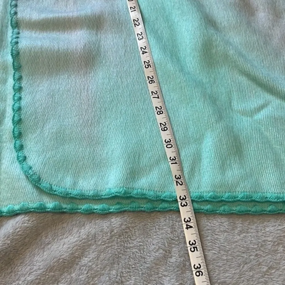 Soft Llama Wool Poncho Cape Coat Jacket Boho Festival Handwoven Aqua/Teal OSFM Blue Size undefined - Image 7