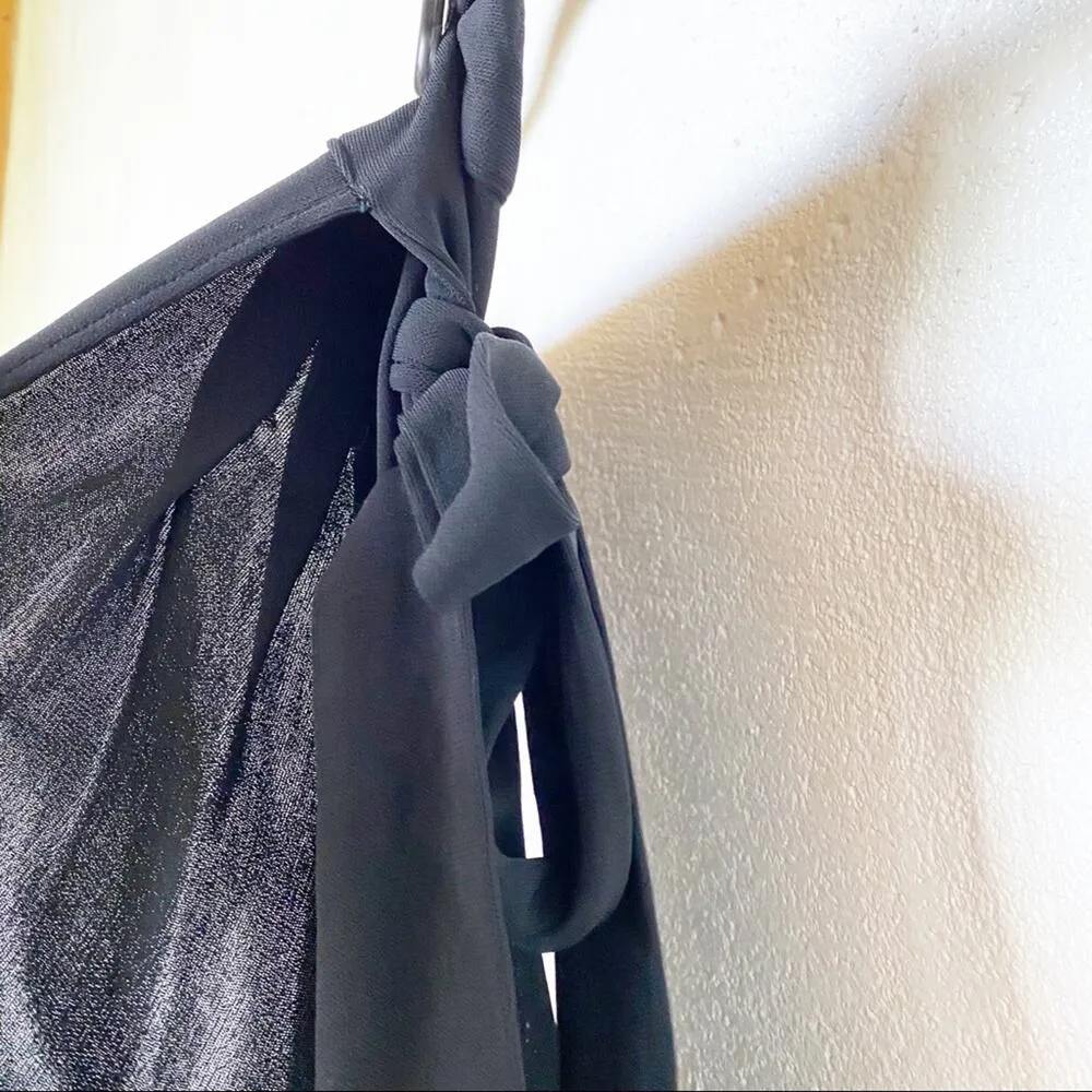 Amanda Uprichard Viscose Black Wrap Skirt Size Medium - Image 5