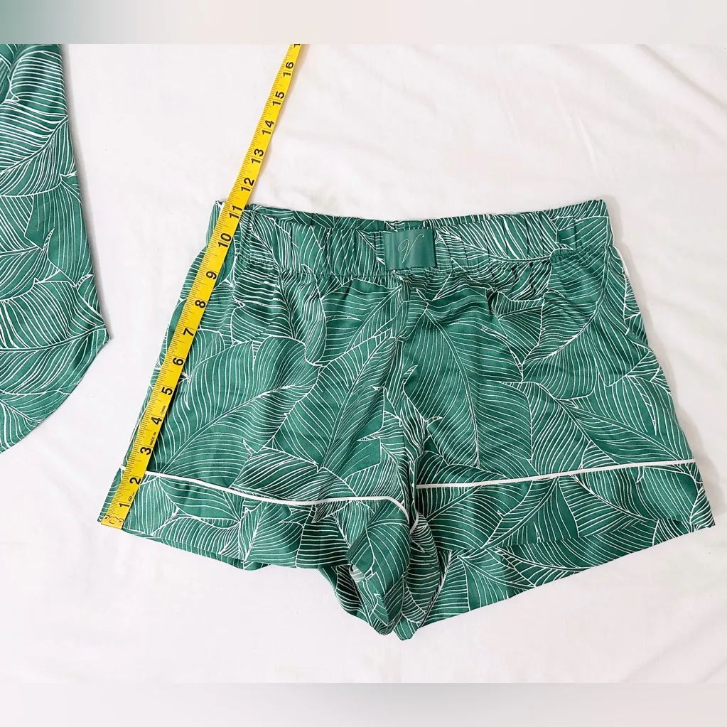 NWOT Victoria's Secret Satin Cami Pajama Set - Green Palm Leaves - M/XS - Image 11