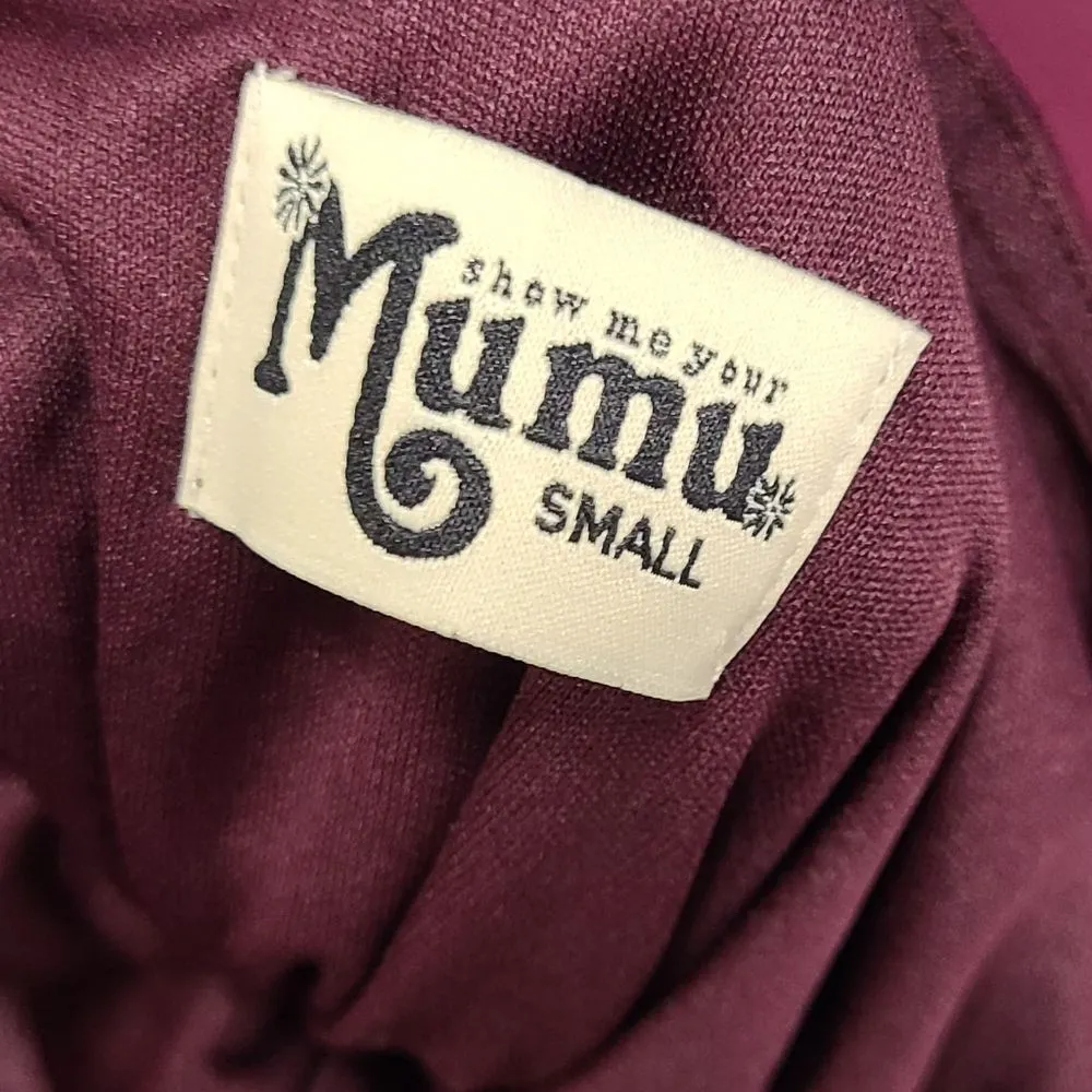 Show Me Your Mumu  Formal Kendall Maxi Dress in Merlot Chiffon Size Small - Image 4