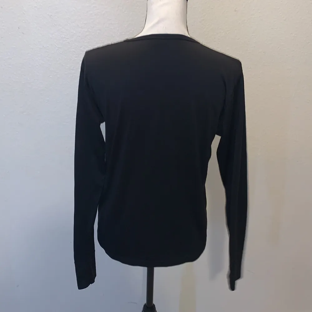 Black comfy outerwear long sleeve thermal top - Image 4