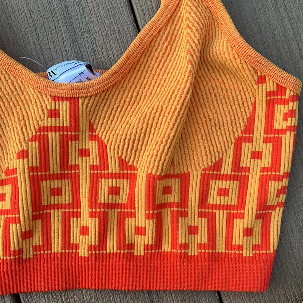 NWT Zara Orange Limitless Contour‎ Tank - Image 2