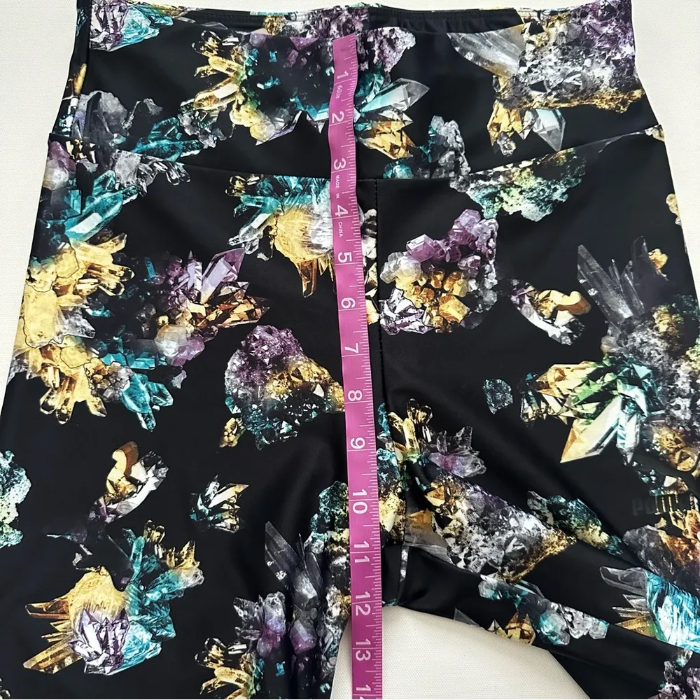 Puma Black with Multicolor Crystal Pattern Biker Shorts Size S - Image 7