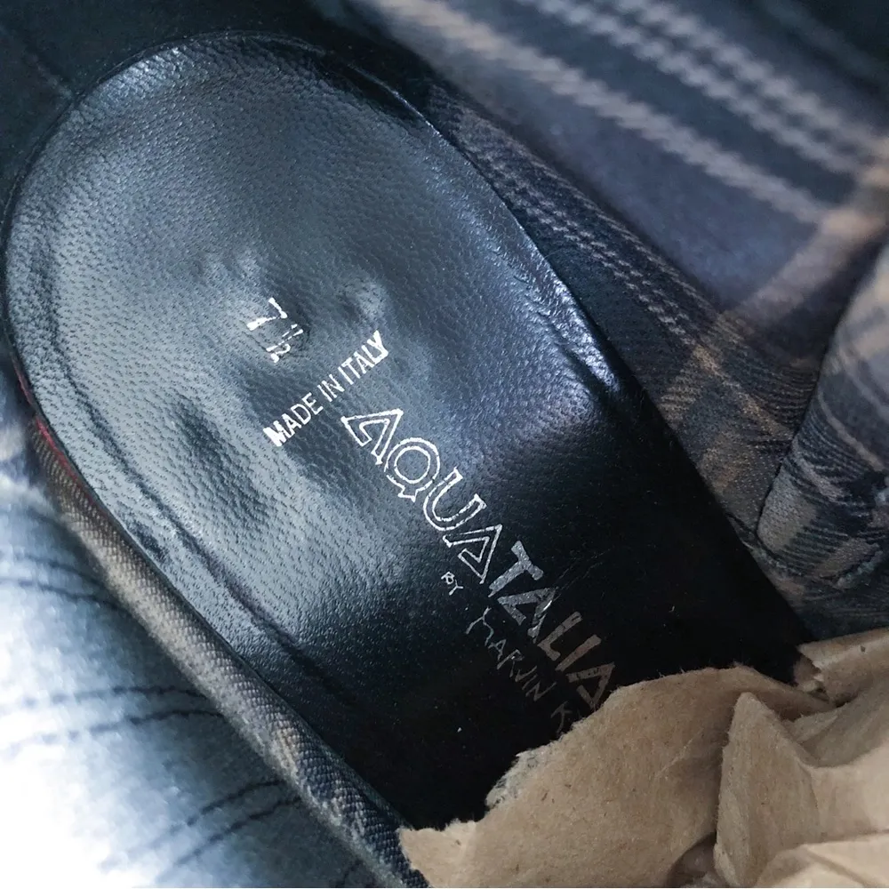 Aquatalia • Fallyn suede ankle boots black leather heeled booties Made in Italy - Image 5