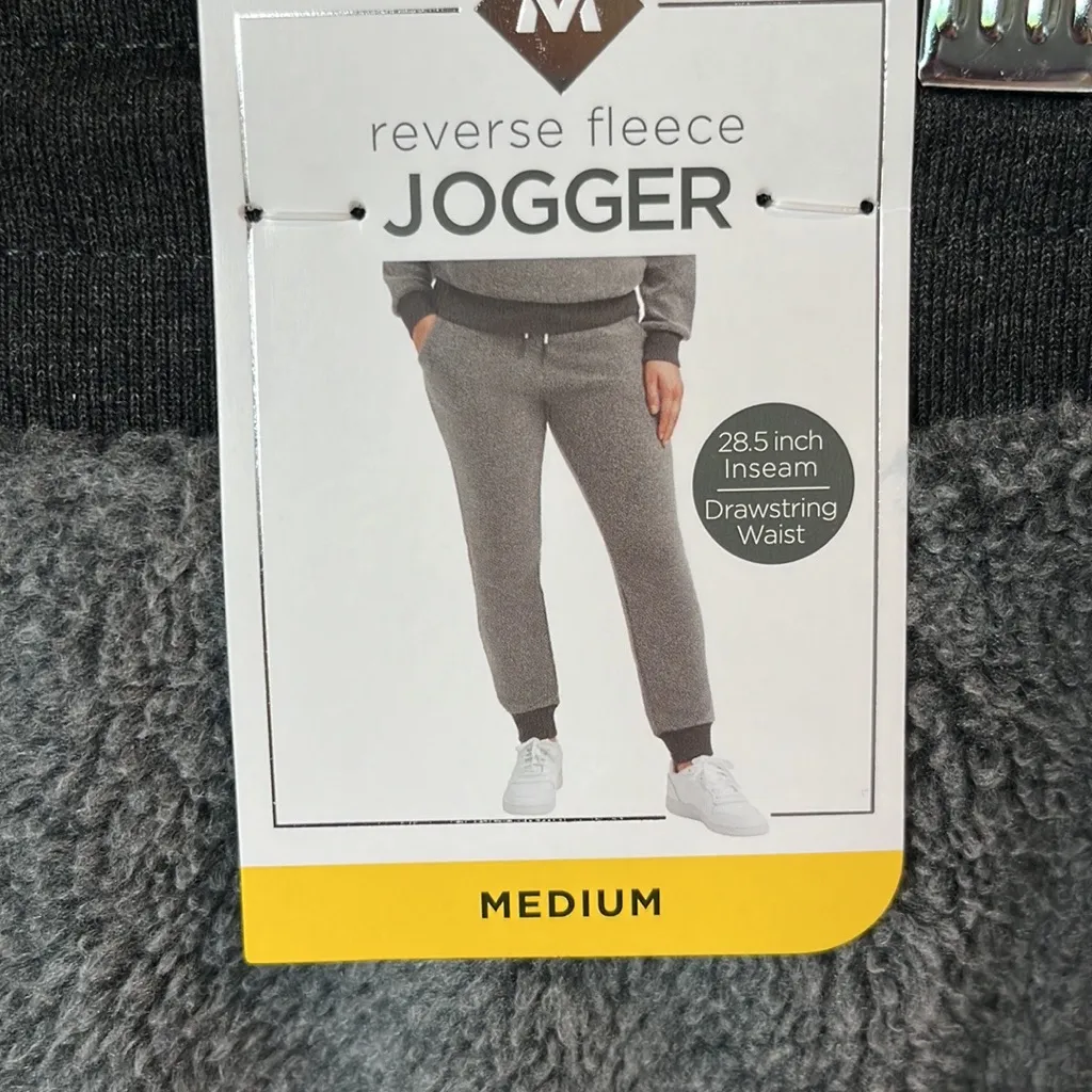 Reverse Fleece Gray Joggers Soft Comfy Sweatpants Womens Medium - Image 8